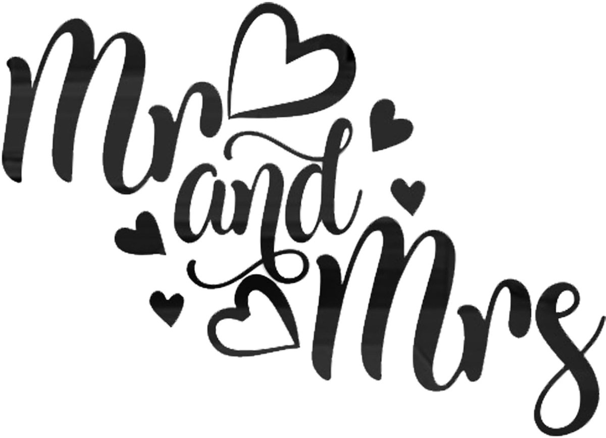 Omgoods - Mr and Mrs Spiegel Wanddecoratie - Verwijderbare Slaapkamer Decoratie voor Stellen