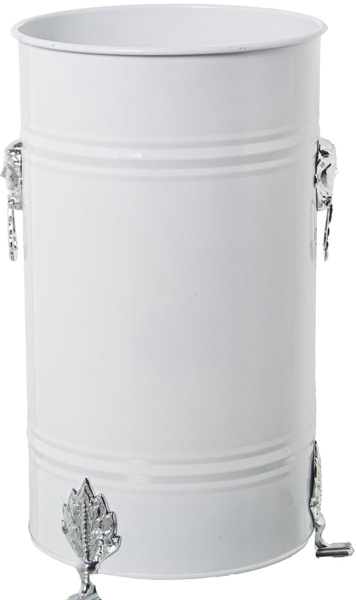 Omgoods - Ronde Metalen Paraplu met Witte Poten, Compact en Stevig