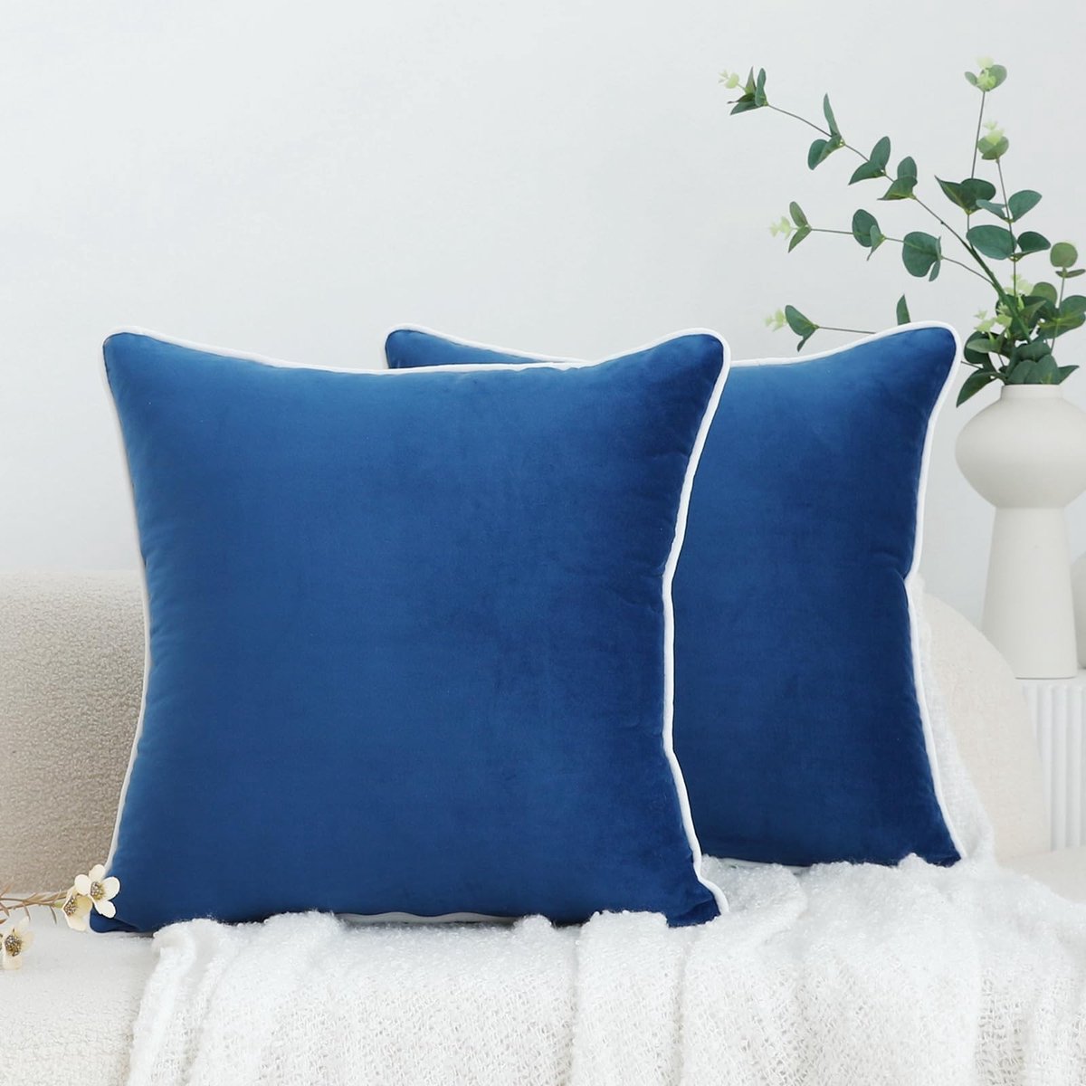 Omgoods - Set van 2 Luxe Fluwelen Kussenhoezen 45 x 45 cm voor Woonkamer en Slaapkamer