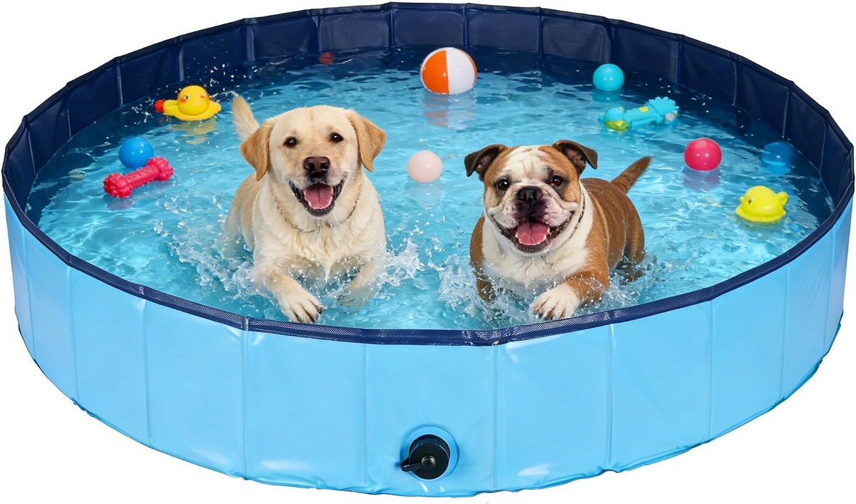 opvouwbaar hondenzwembad, bruikbaar als hondenspeelbad, hondenbad, zwembad of ballenbad voor kleine en grote honden, 160x30 cm