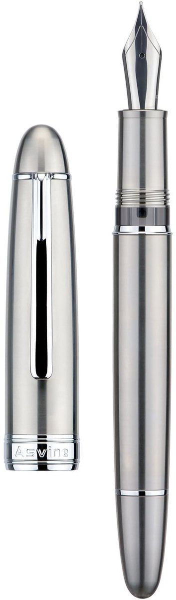Omgoods - J16 Solid Titanium Vulpen - Fijne Nib en Inktvenster