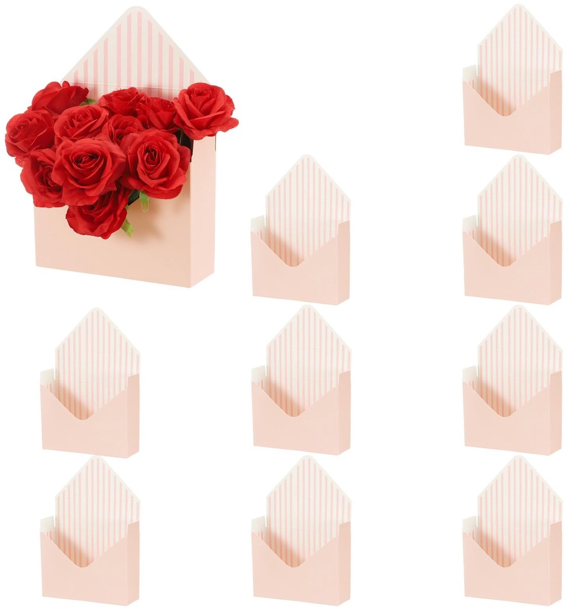Omgoods - Bloemen Geschenkdozen - 10 Stuks Vouwbare Papieren Dozen in Roze