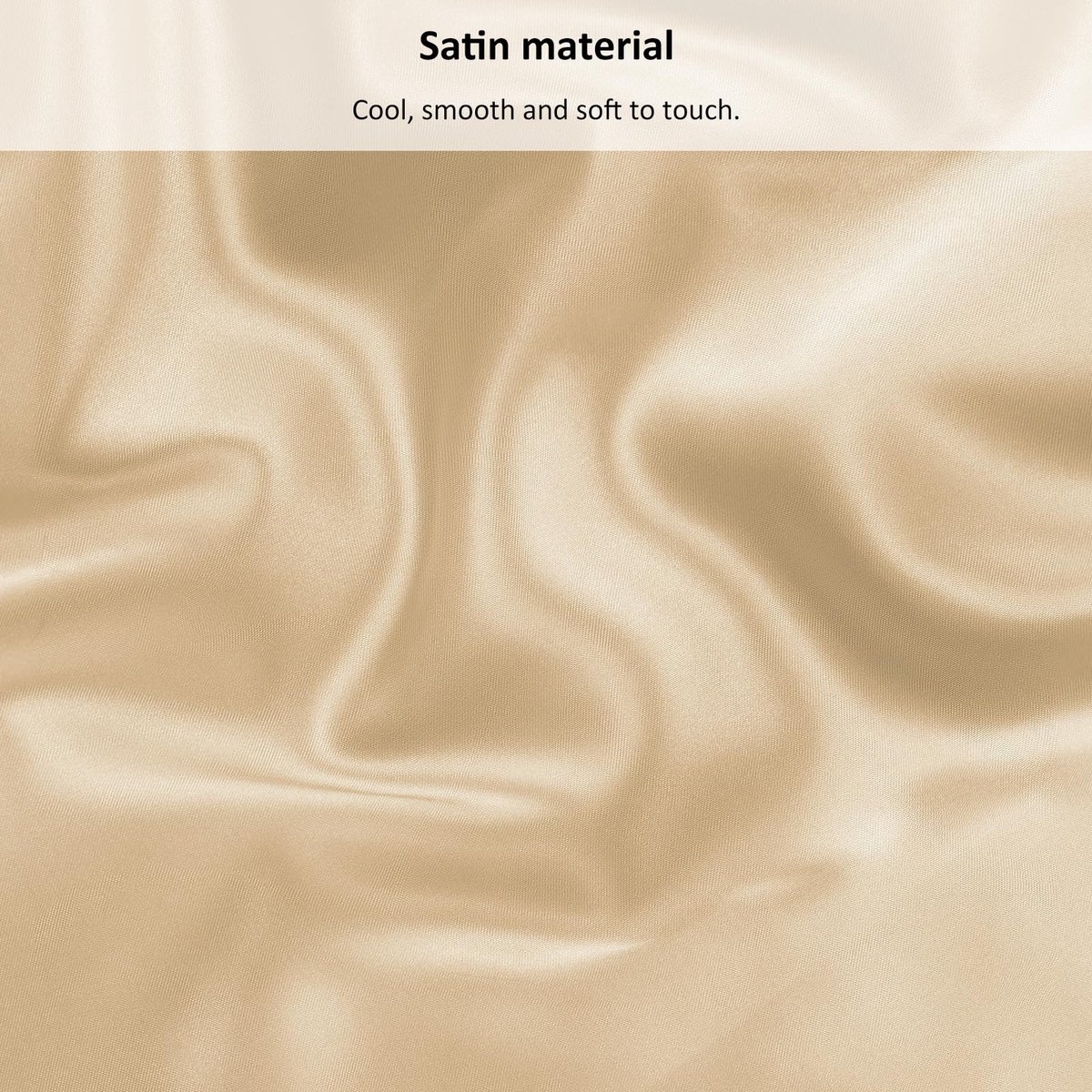 Omgoods - Satin Fitted Sheet Champagne 135x190x36 cm - Luxe Polyester