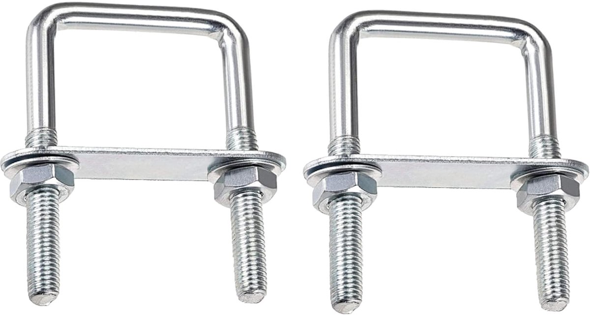 U-bouten U Bouten vierkant roestvrij staal met de Plaatwasmachine u steun van het Moerkader voor Pijp het bevestigen Autoschepen 2 stuk (60 x 100 mm)