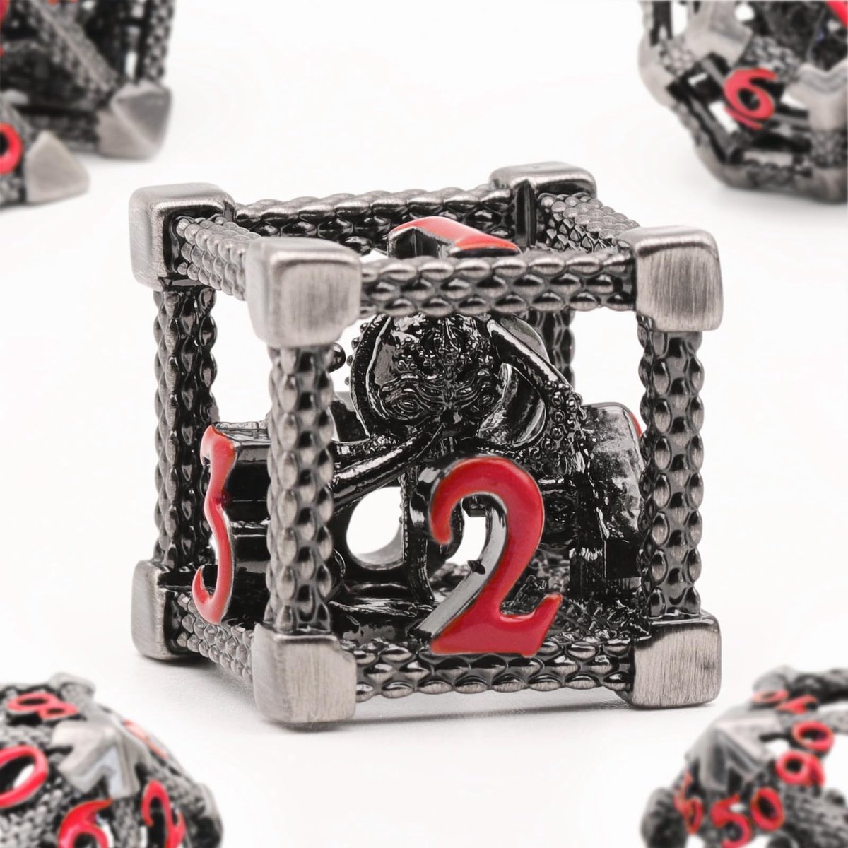 Omgoods - Dice Set van 7 Polyhedrale Cthulhu Dobbelstenen voor Spellen