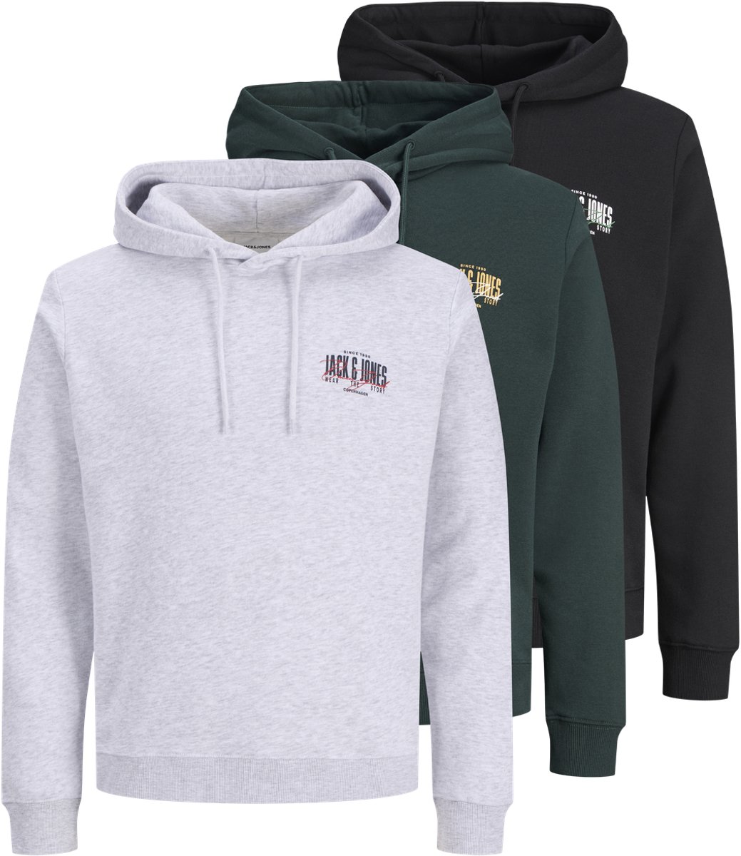 JACK & JONES- JJAERO SWEAT HOOD 3PK MP - Heren - Sweatshirt