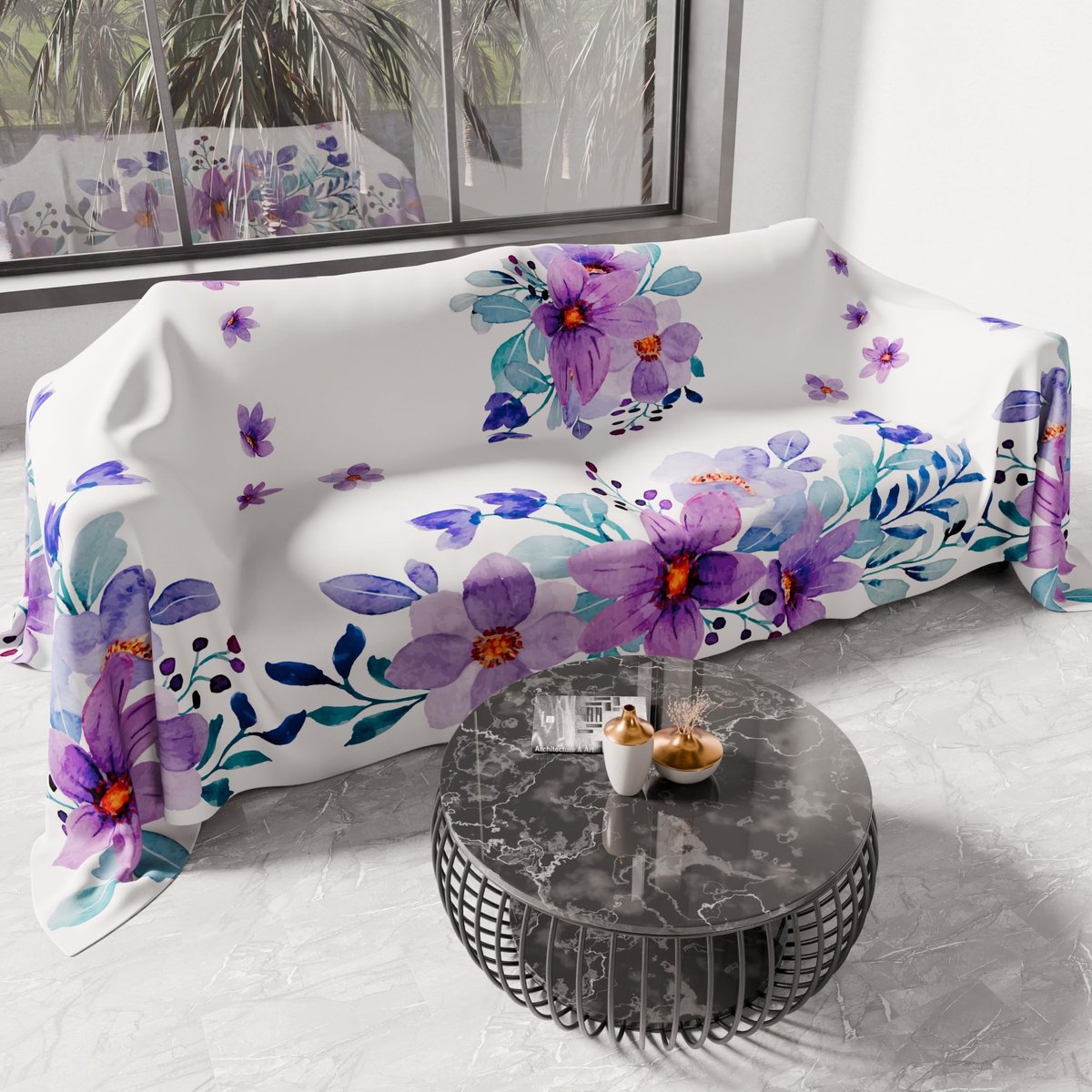 Omgoods - Italiaanse Bedsprei - Dubbel Bed - Zomer - Bloemenpatroon - 100% Hypoallergeen