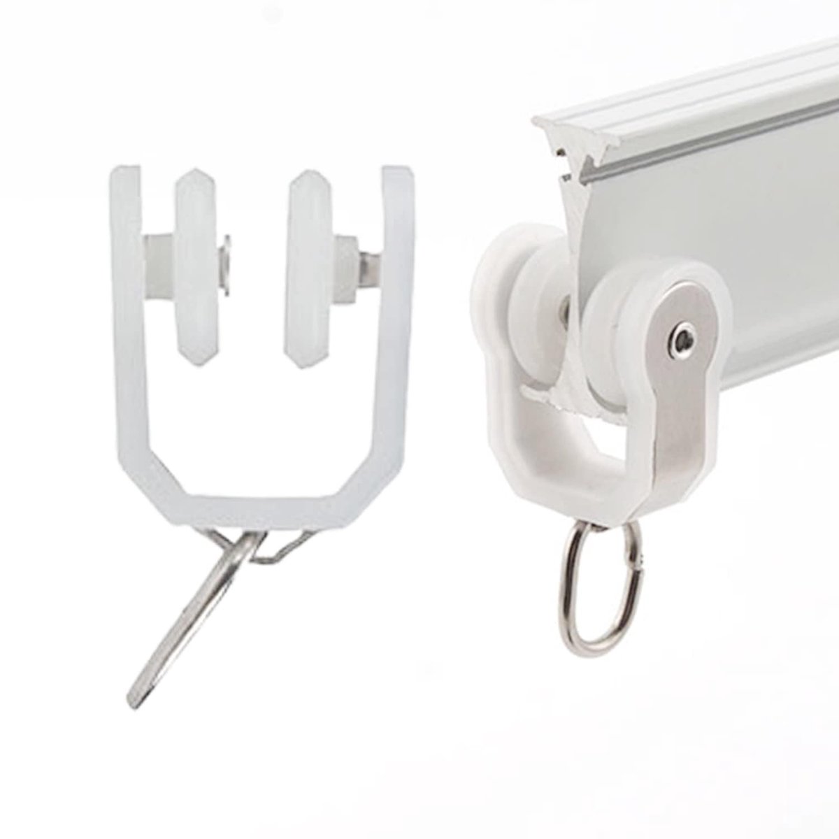 Omgoods - 20 Stuks Gordijnrail Accessoires - Runners en Haakjes