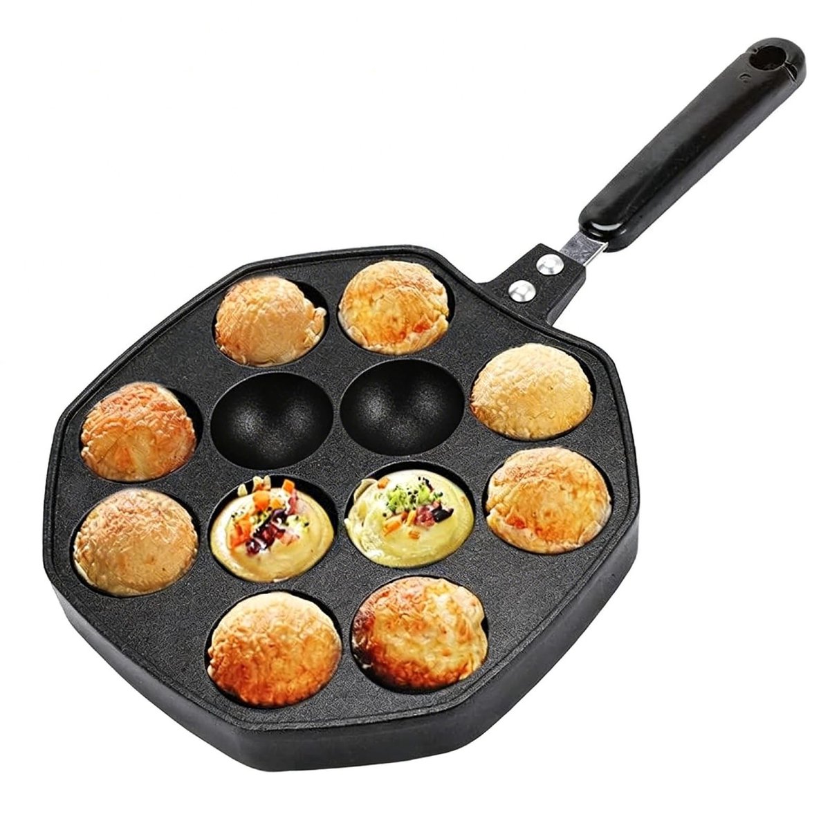 Omgoods - Takoyaki Grill Pan met 12 Holes - Aluminium Anti-aanbak Bakvorm
