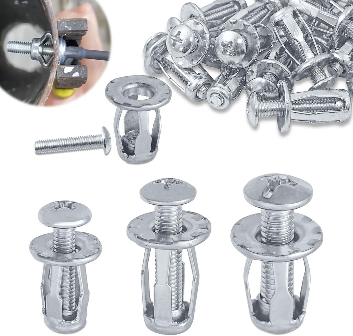 Omgoods - 45 Stuks Uitbreidingsschroeven M4 M5 M6 - Robuuste Holle Wandankers