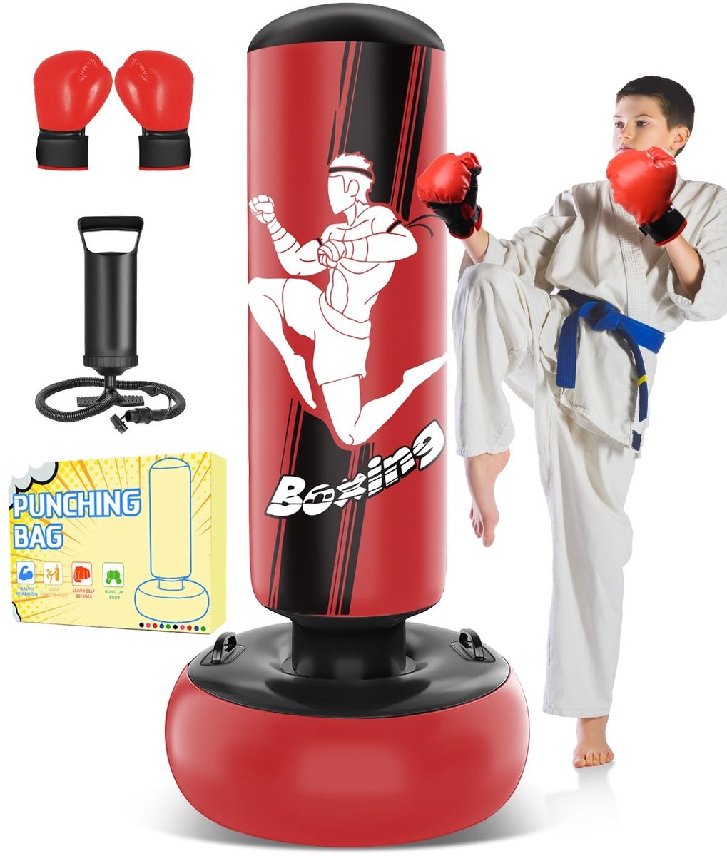 Omgoods - Boxing Set voor Kinderen - Inclusief Bokshandschoenen en Pomp