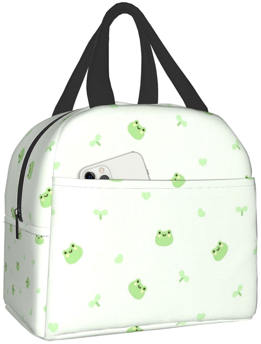 Omgoods - Geïsoleerde Lunchtas voor Vrouwen - Herbruikbare Cooler in Schattig Groene Kikker Design