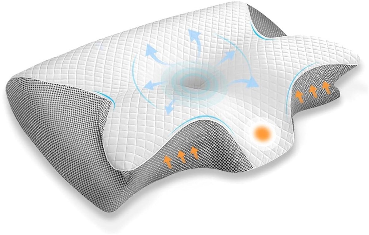 Omgoods - Ergonomisch Geheugenfoam Slaapkussen voor Zijslapers - Neksteun voor Pijnverlichting