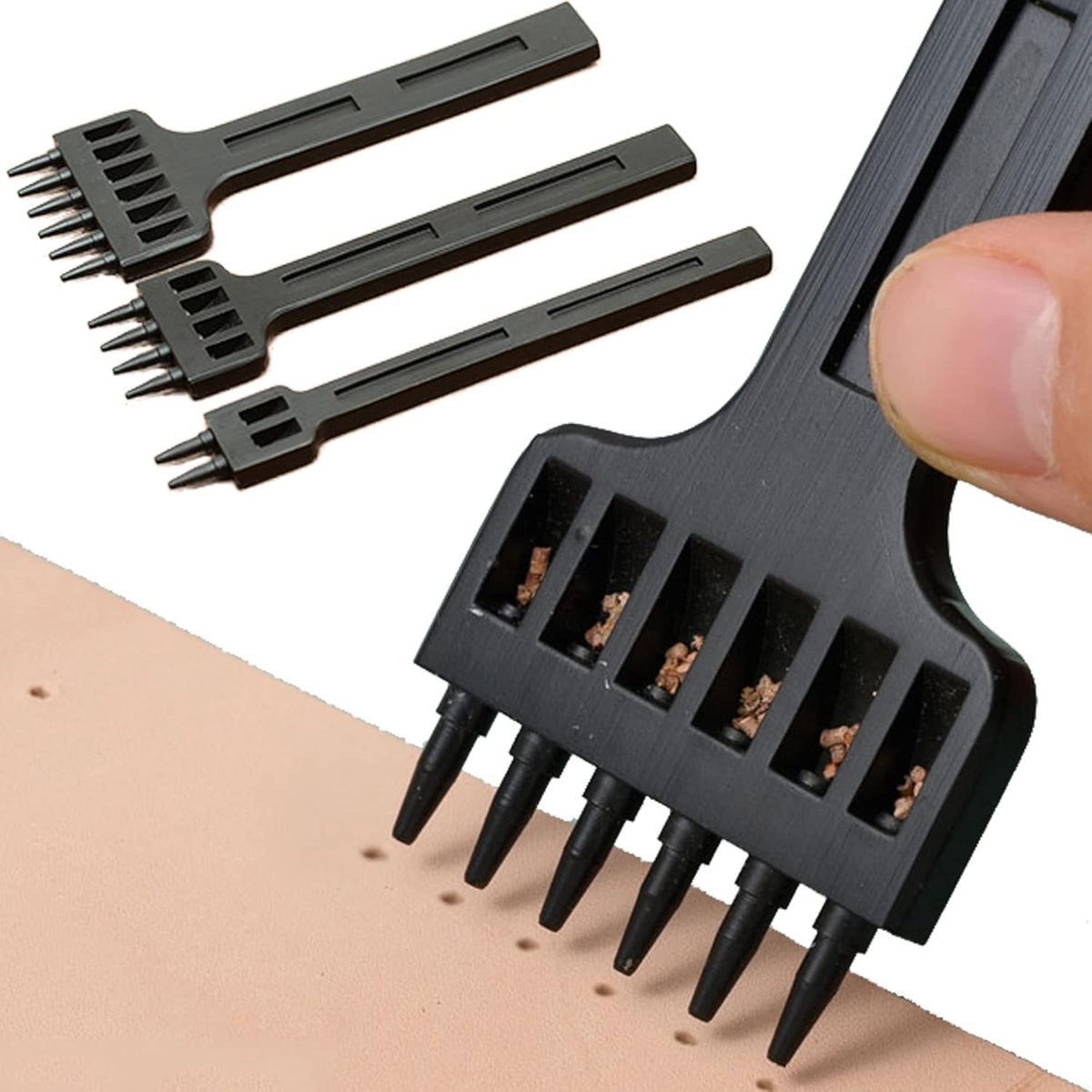 3 stukken leren do-it-yourself horlogebandperforatools
