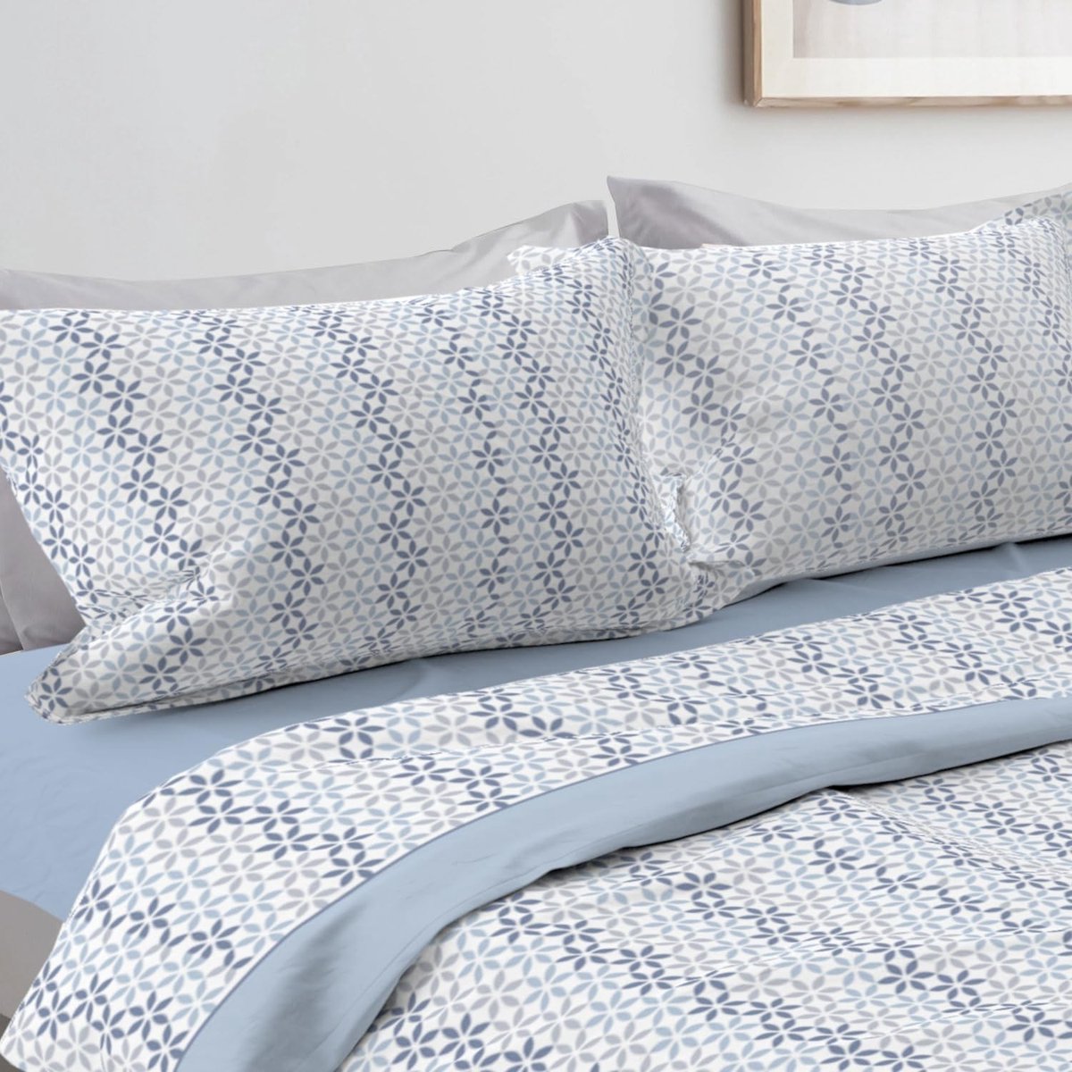 Omgoods - Warm Fleece Beddengoedset - Wit Grijs Beige voor Tweepersoonsbed