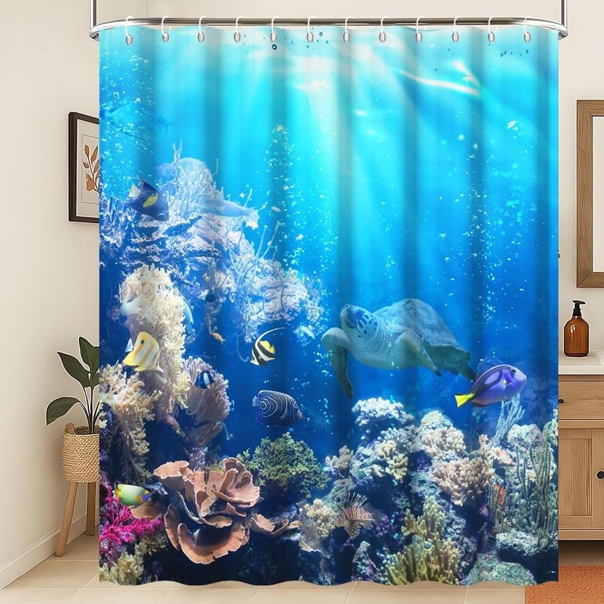 Omgoods - Onderwater Douchgordijn Zeeleven 240x180cm