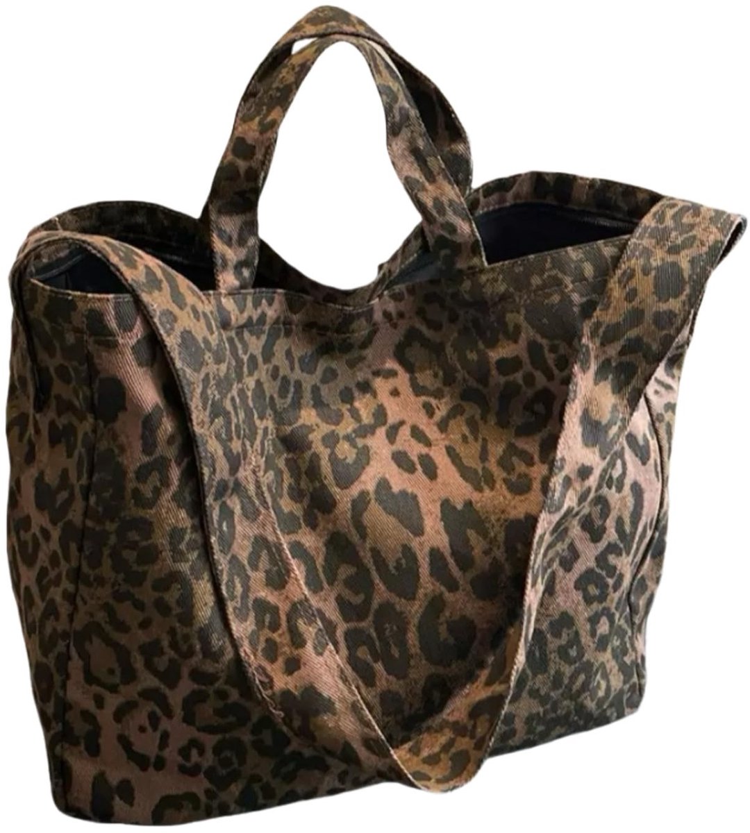 Omgoods - Luipaardprint Handtas - Jacquard Clutch en Tote Bag in Één