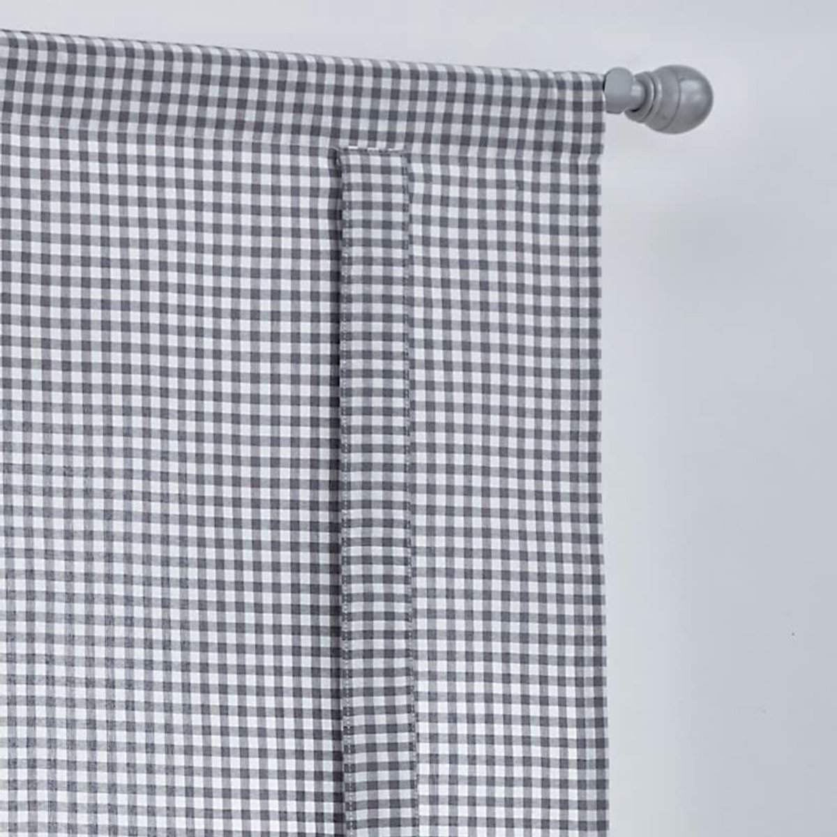 Omgoods - Cottage Chequered Roman Blind - Wit Grijs 80 x 100 cm met Touw