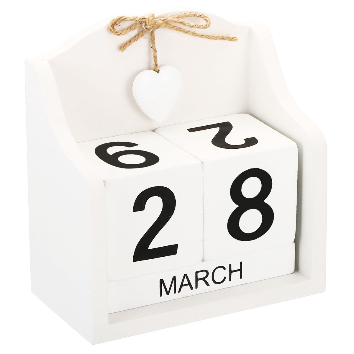 Omgoods - Vintage Houten Blok Kalender voor Bureau - Herbruikbare Datum Weergave