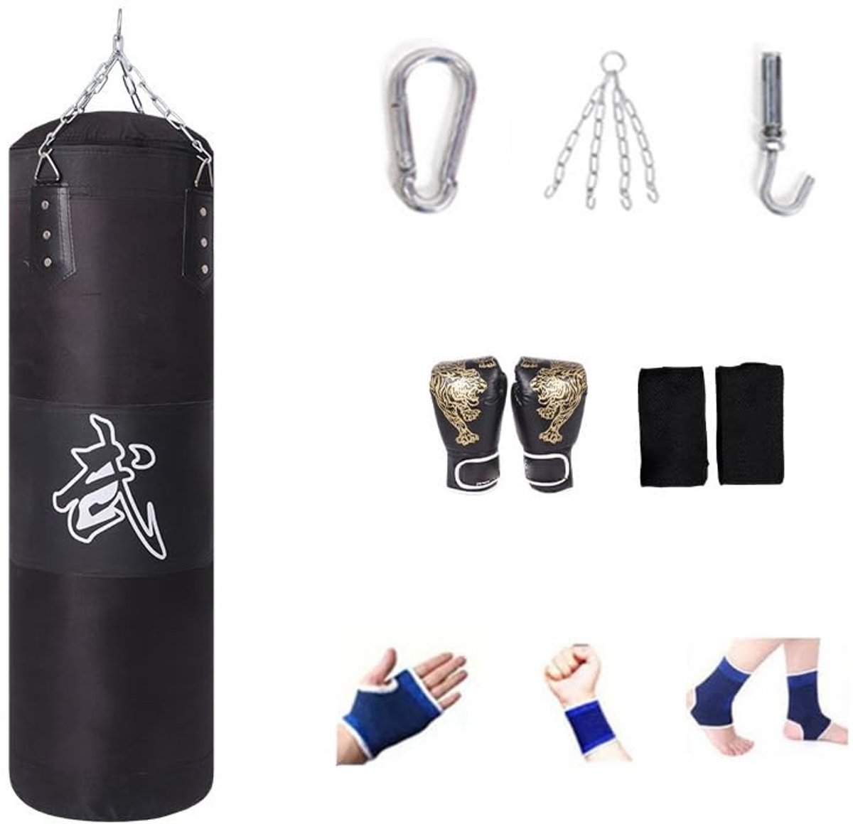 Omgoods - Punching Bag - Ongevulde Hangende Bokszak voor Thuistraining - 100 cm voor en Kickboksen