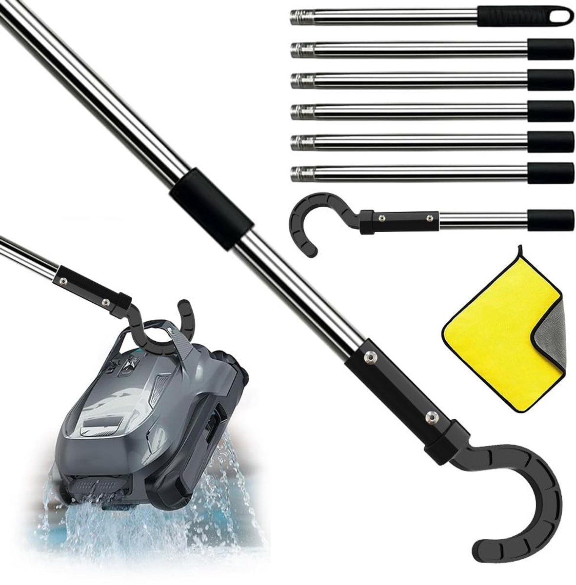 Omgoods - Pool Robot Haak voor Telecopische Stok - Extensible tot 255 cm