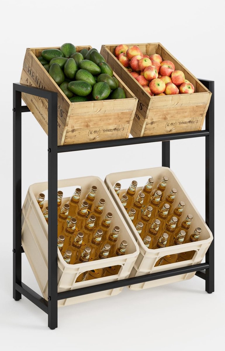 Omgoods - Drink Box Rack voor 4 Dozen - Robuuste Metalen Plank voor Dranken