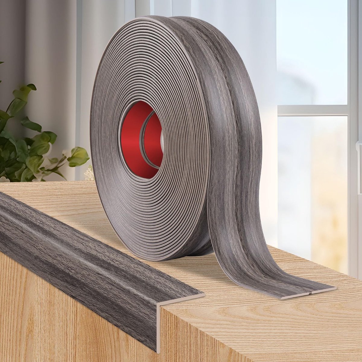 Omgoods - Decoratieve Sierlijsten voor Wandbescherming - Grijsbruine Houtnerf, Zelfklevend