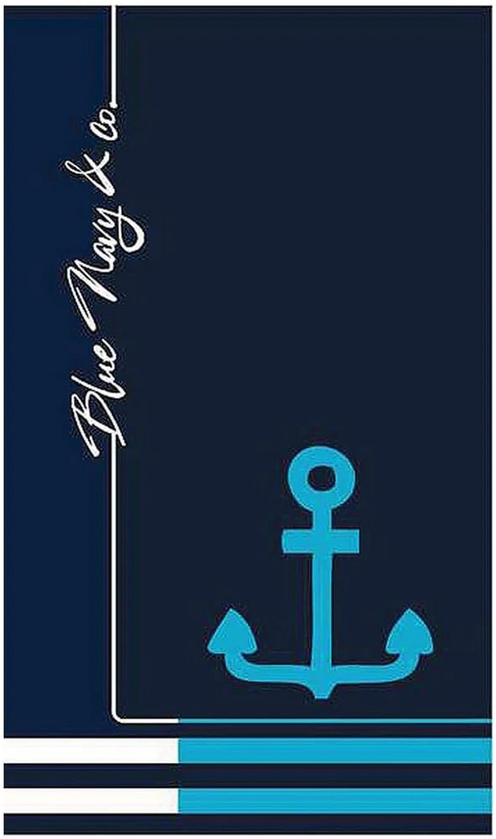 Omgoods - Jacquard Fluwelen Handdoek 100 x 170 cm in Navy