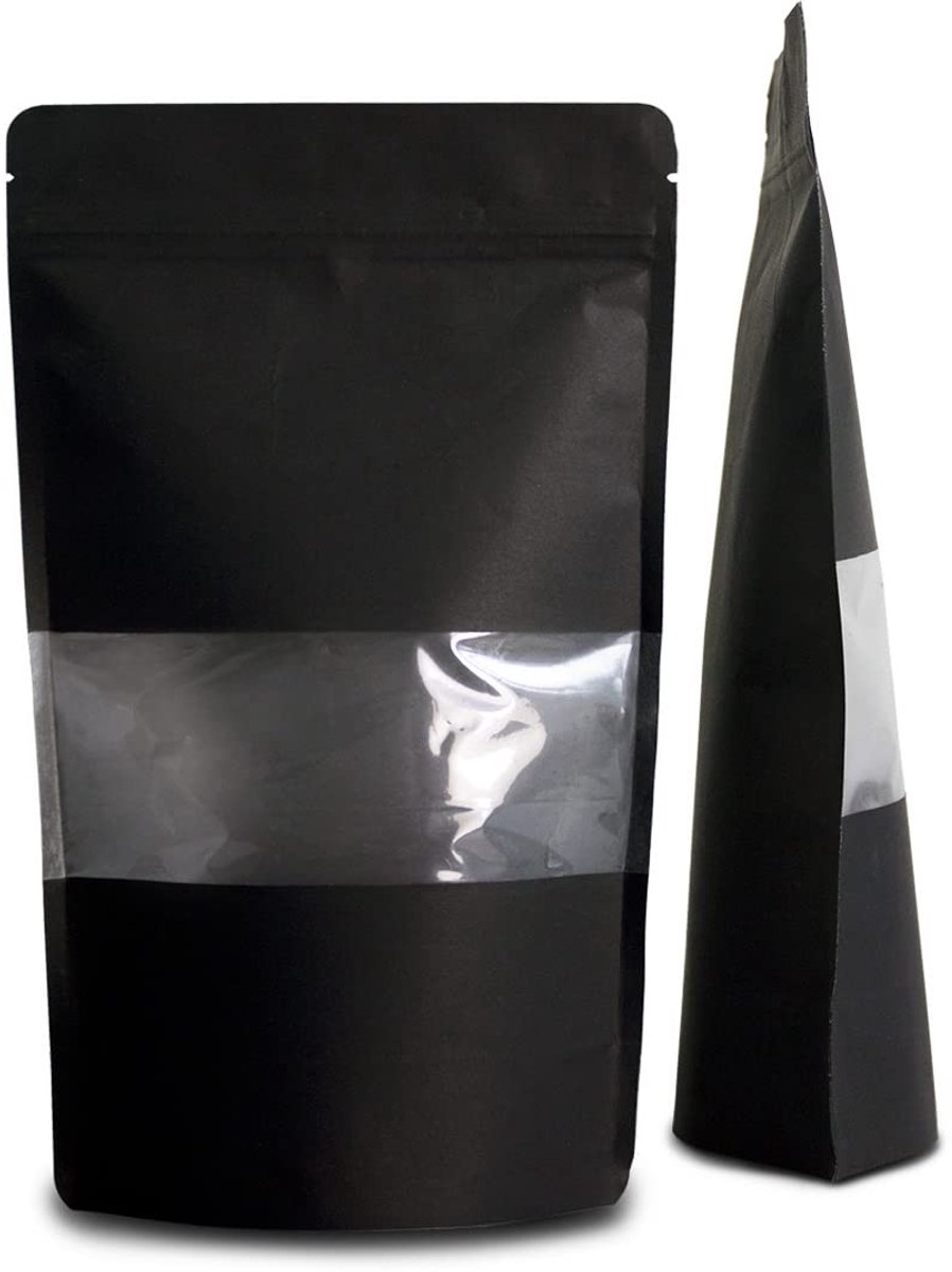 Omgoods - Klimaatneutrale Staande Zakken Kraftpapier 2000ml Zwart