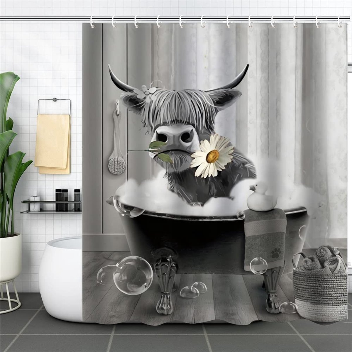 Omgoods - Grappig Dieren Douchegordijn 240x200 cm