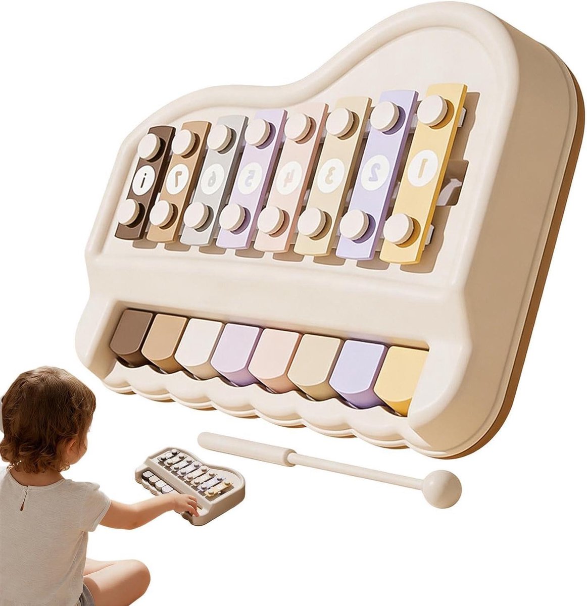 Xylofoon Piano Kinderen - Muziekinstrument Educatief Speelgoed - Muziek Leren Spelen - 2-in-1 Ontwerp