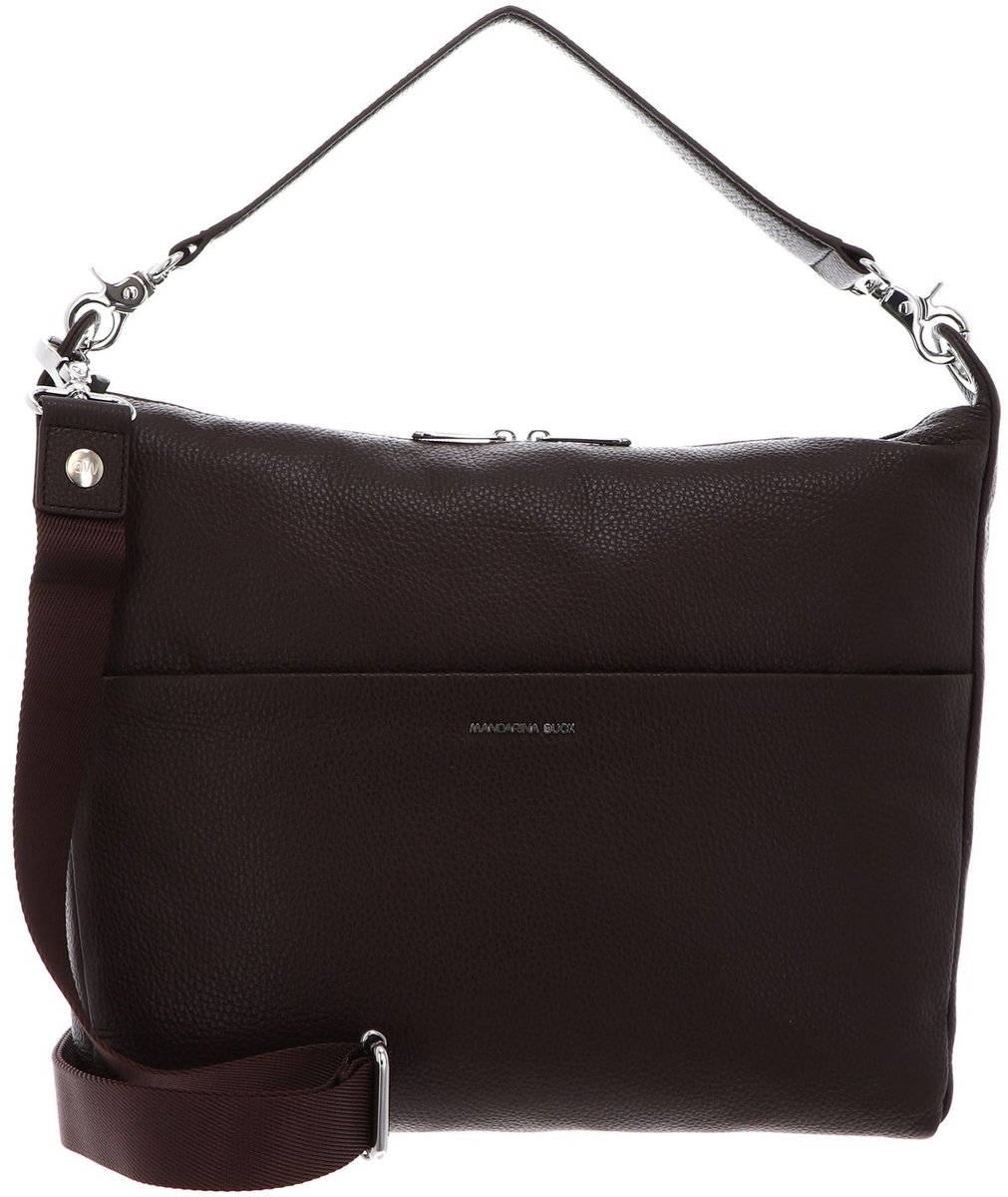 MANDARINA DUCK Leren schoudertas Mellow Leather Hobo Espresso donkerbruin