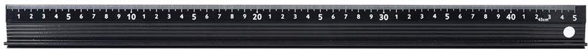 L-Type Snijliniaal, 45cm Meetinstrument, Metalen Liniaal met Rubberen Strip en Beschermplaat voor Lengtemeting en Doe-het-zelfproductie, Antislip Kantoorliniaal