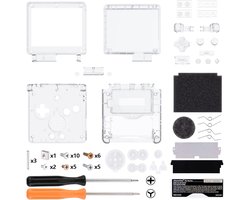 eXtremeRate Cover Hoes Set voor Gameboy Advance SP,Vervanging Knoppen Shell Case Toetsen voor GBA SP Console-Compatibel met IPS&Standard LCD(Geen Console&IPS Scherm)-Transparant
