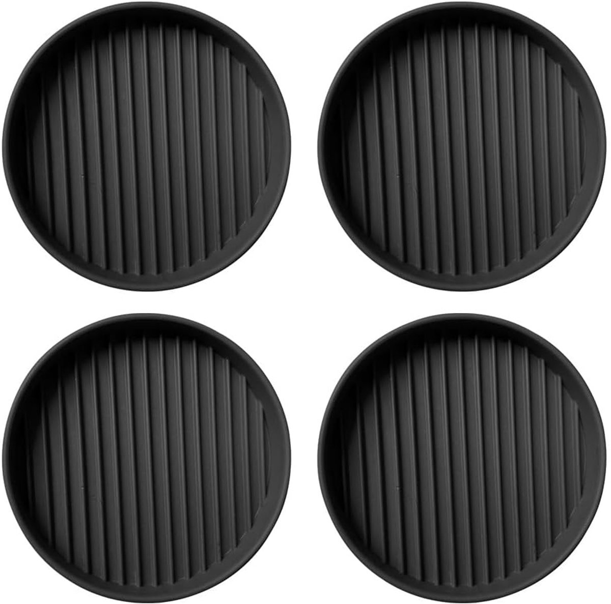 4 stuks rubberen meubelonderzetters, 5x5 cm ronde antislipvoetjes, zwarte antislipmatjes van rubber voor meubels, beschermers voor meubelpoten voor hardhouten vloeren, meubelpoten, tafels