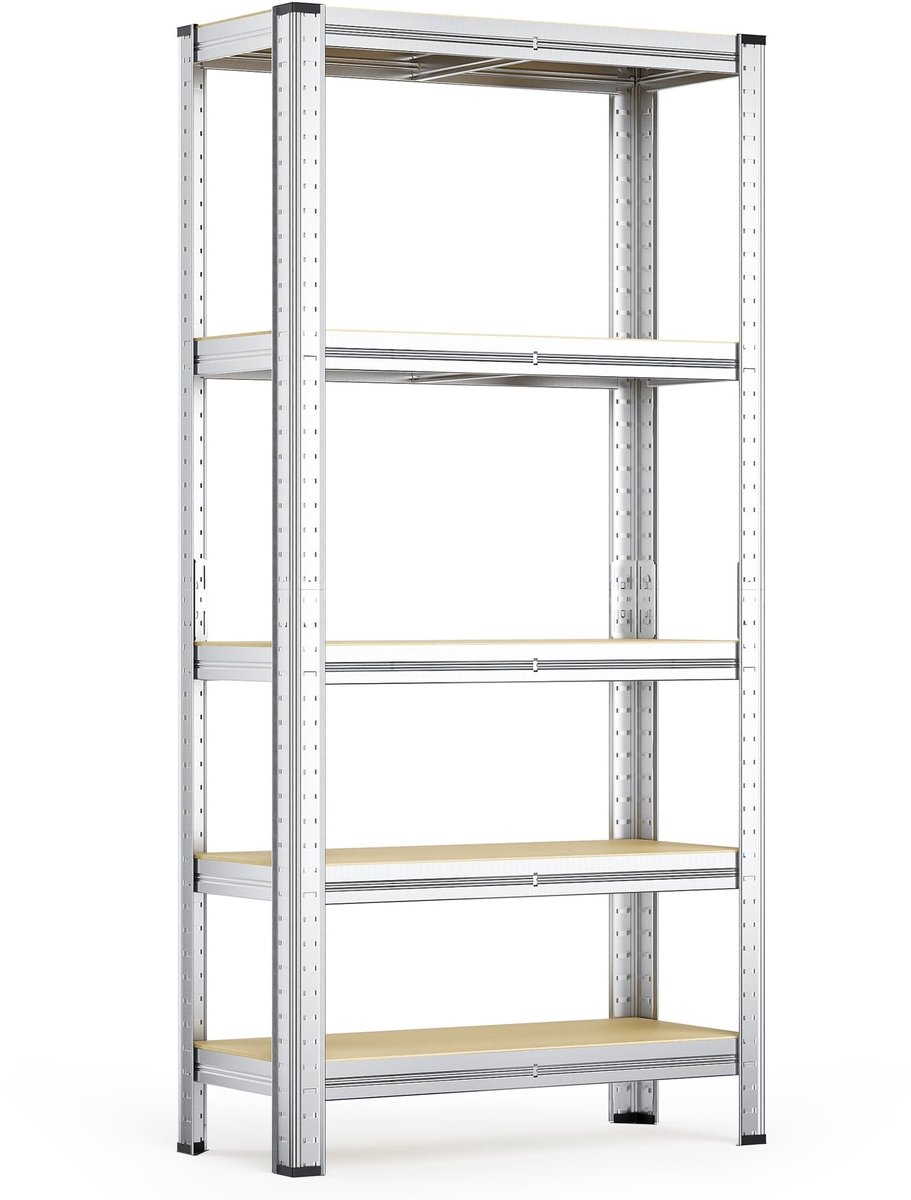 Omgoods - Verzinkt Stalen Stellingkast voor Magazijn, 180x90x30 cm