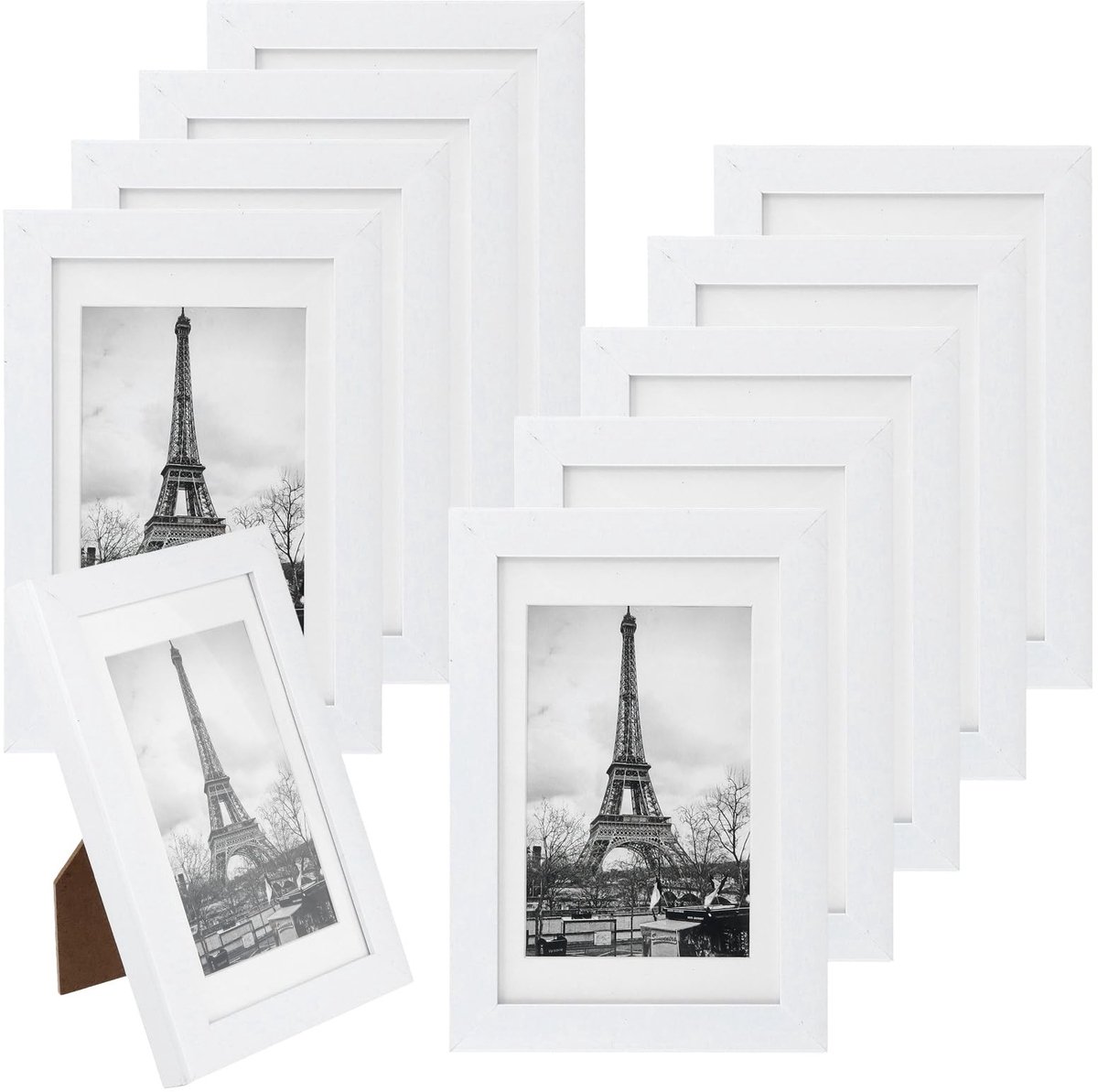 Omgoods - Set van 10 Fotolijsten voor 6 x 4 Inch Foto's in Wit