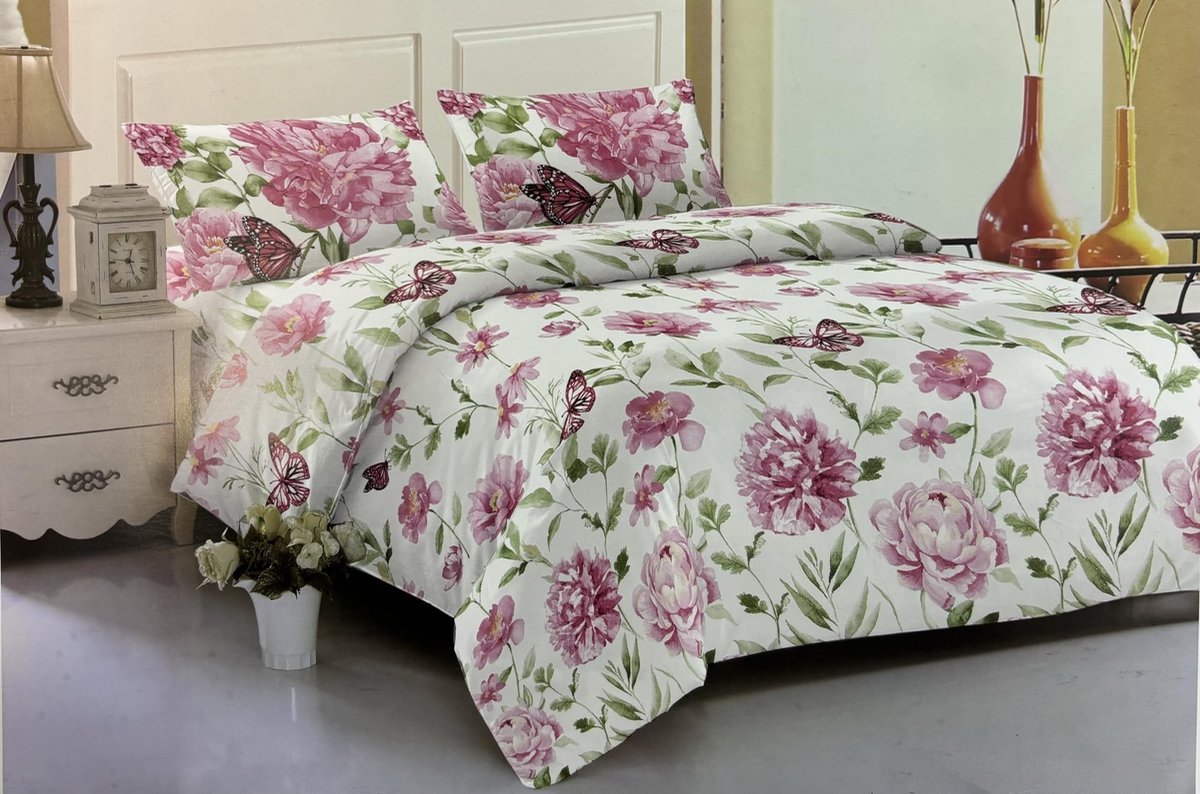 Omgoods - Beddengoedset 4-delig - Fitted Sheet, Duvet Cover en Kussenslopen voor Alle Seizoenen