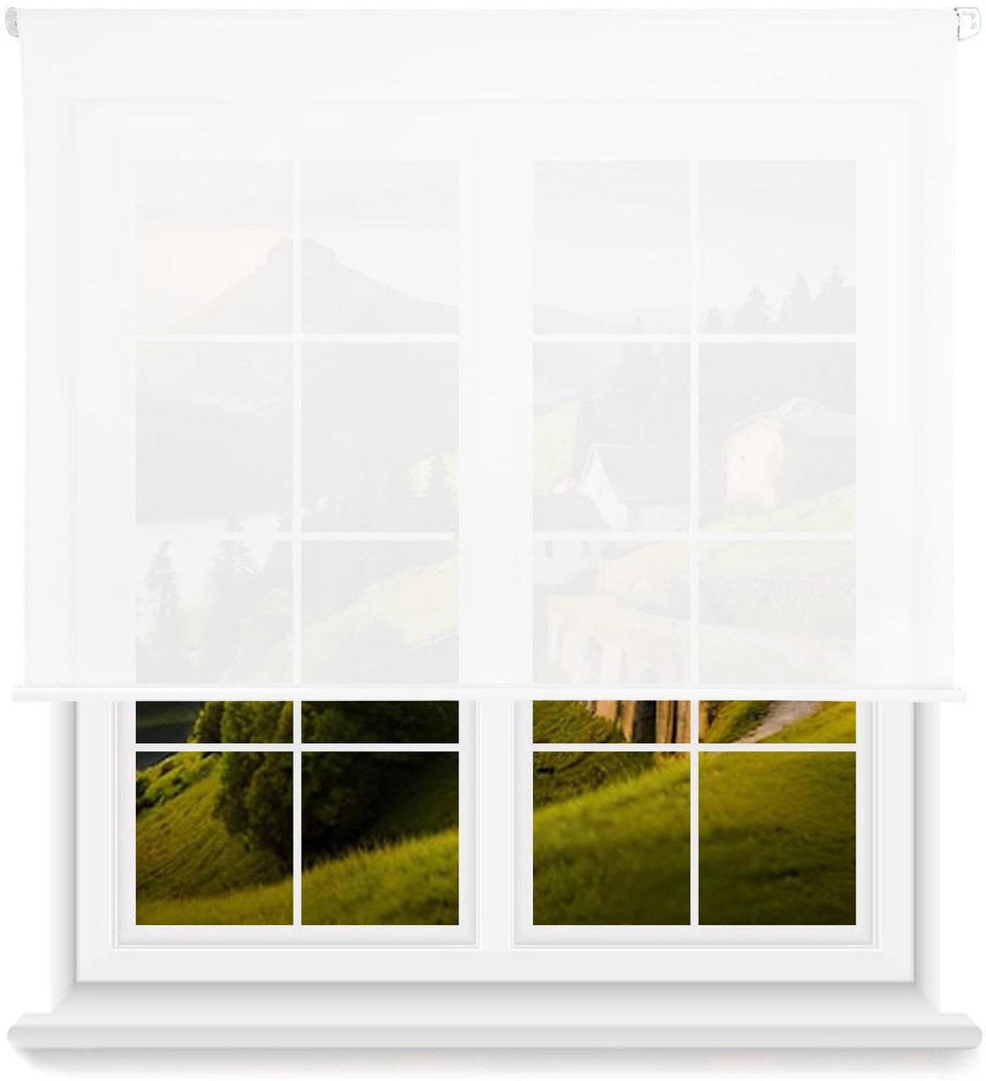 Omgoods - Translucent Rolgordijn - Wit, 80 x 175 cm met Eenvoudige Montage