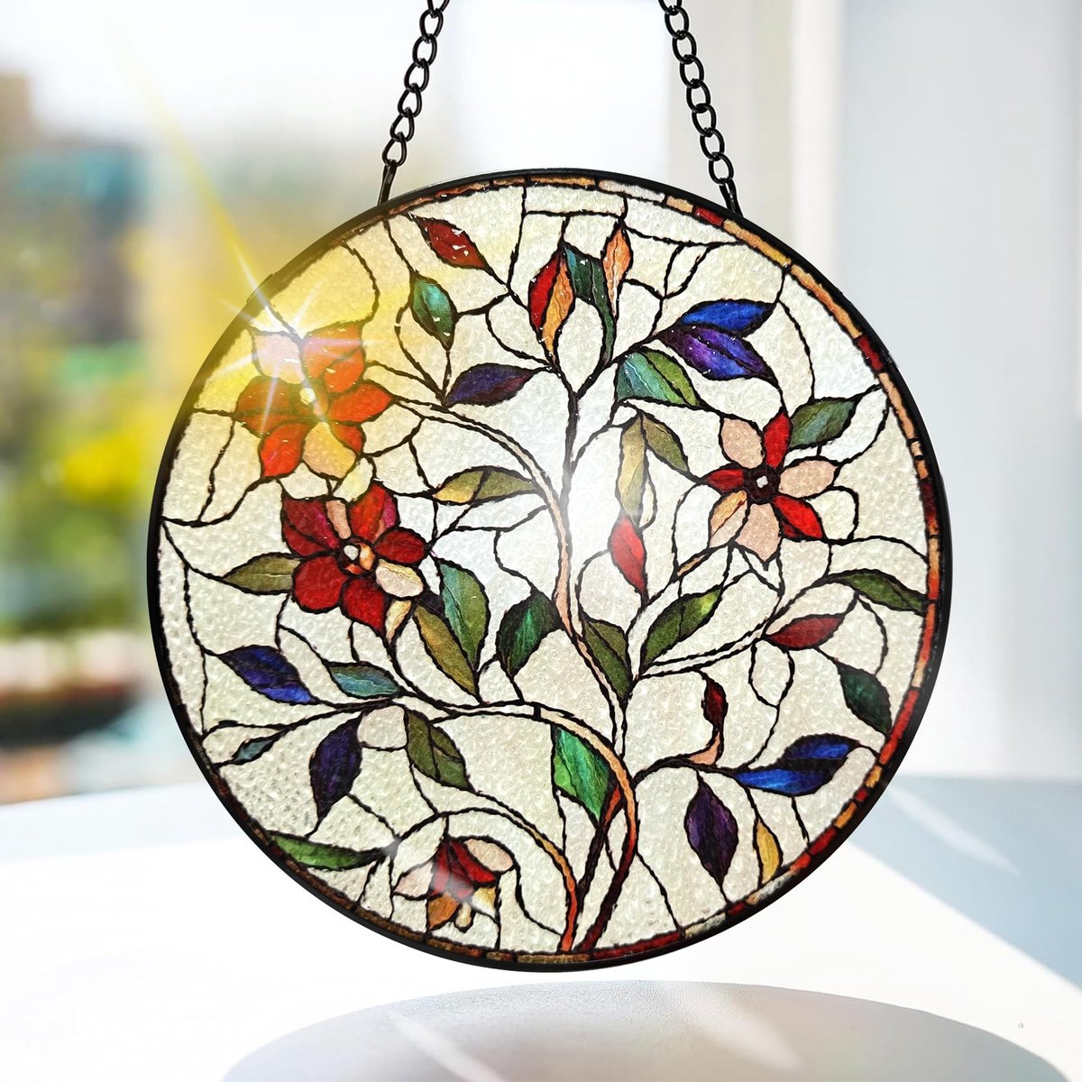 Omgoods - Handgemaakte Glazen Zonschijnvanger met Vlinder - 20x20cm