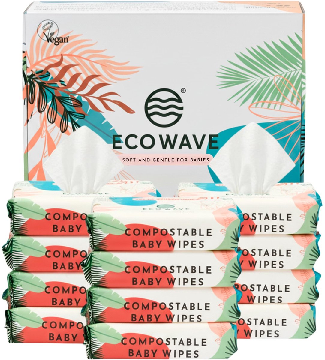 Omgoods - Eco Wave Bamboo Babydoekjes - 100% Biologisch Afbreekbaar en Hypoallergeen