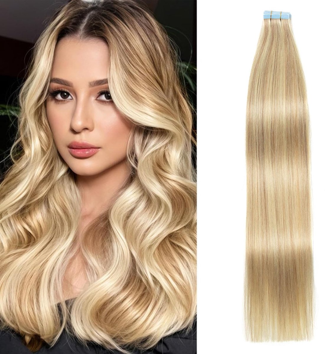 Omgoods - Tape-in Haarextensions 16 Inch - 20 Stuks Remy Haar, Naadloos voor Elke Gelegenheid