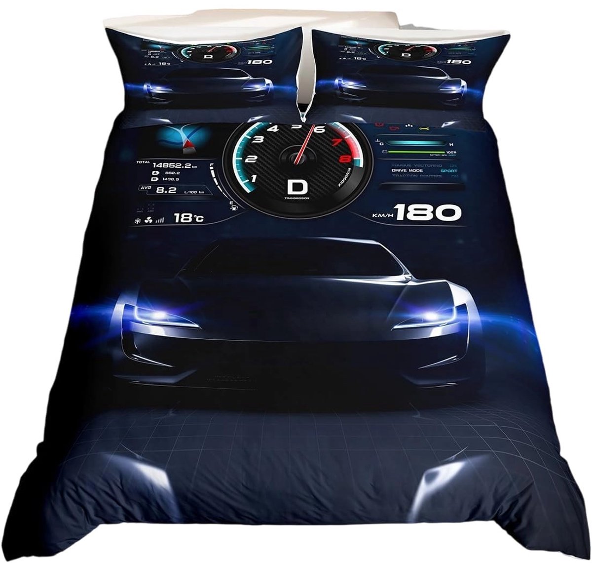 Omgoods - Duvet Cover Set met Poppy Motief, 2-delig