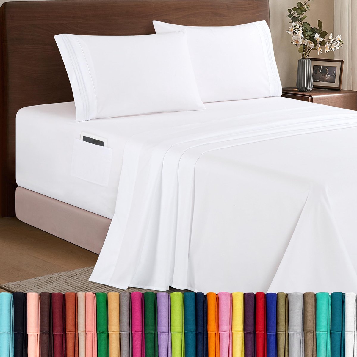 Omgoods - Luxe Microfiber 4-delige Beddengoedset - Zacht en Diep Fitted Sheet