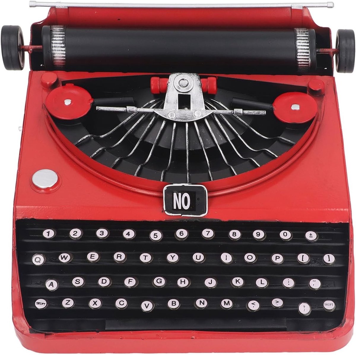 Omgoods- Schrijfmachine Retro Model - Decoratie Woonkamer - Vintage Typemachine - IJzer Sculptuur - Duurzaam Materiaal - 31 x 31 x 11,5 cm