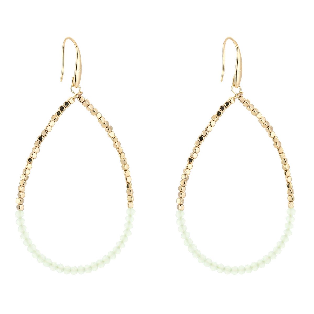 Michelle Bijou Oorbellen Druppel Double goud groen