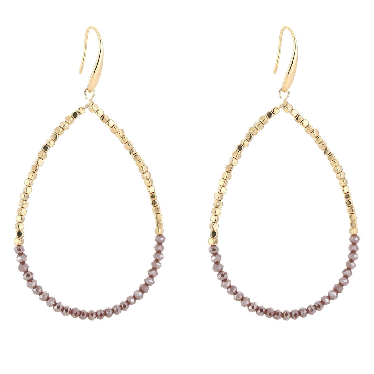 Michelle Bijou Oorbellen Druppel Double goud donkerpaars
