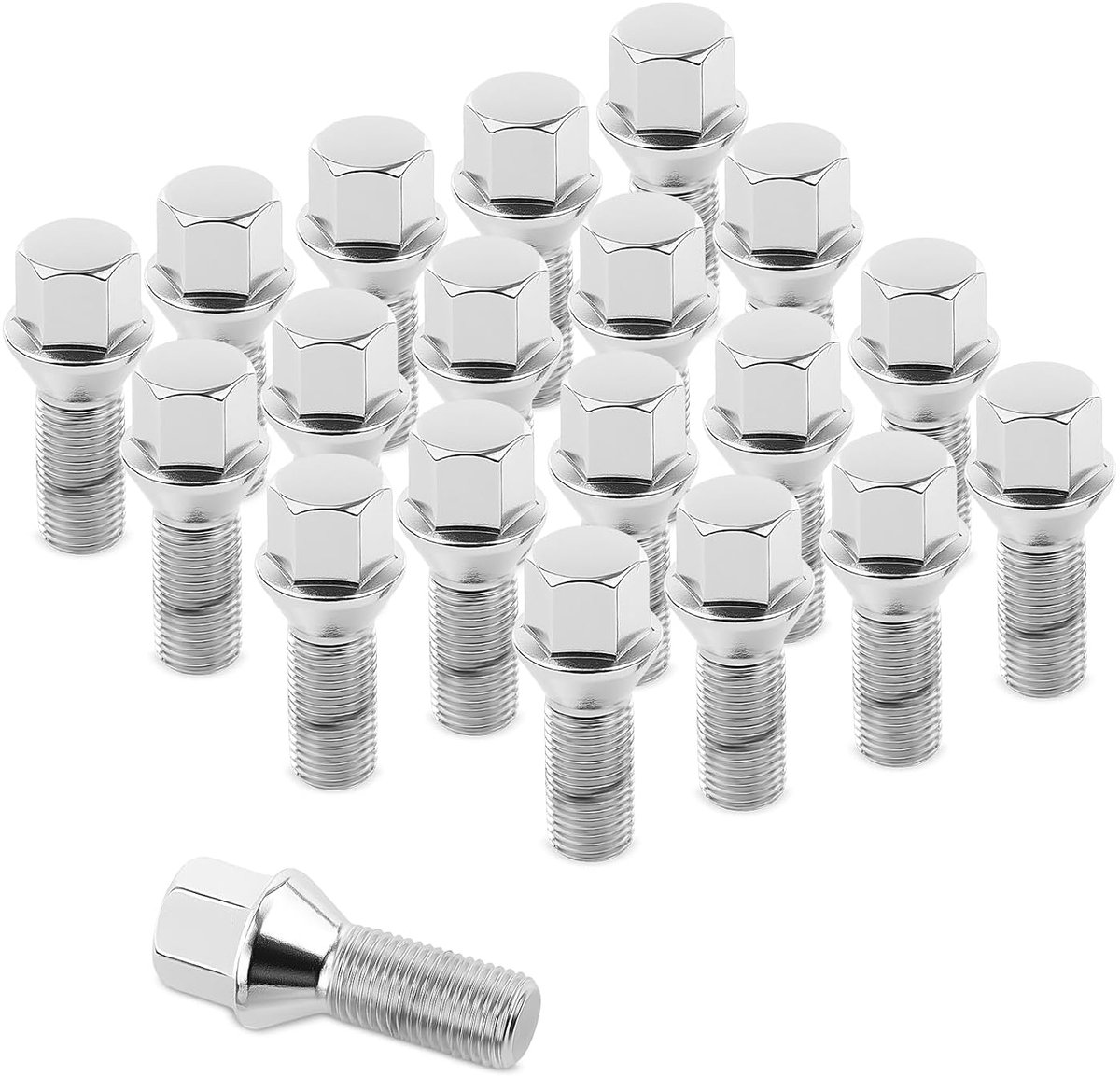 Moeren M14x1,5 conische kraag 60° gesloten velgmoer wielbevestiging compatibel met A1 A2 A3 A4 A5 A6 A7 A8 S1 S2 S3 S4 S5 S6 S7 S8 geschikt voor Golf Jetta Lavida Boxster