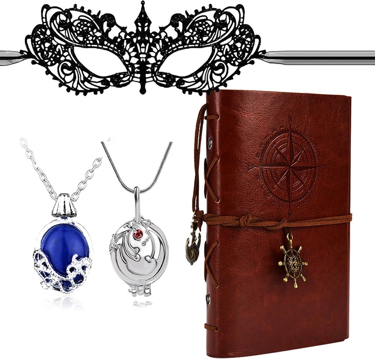 Katherine Cosplay Kostuum Sieraden Accessoire Maskerade Masker voor Vrouwen Elena Dagboek Notebook Stefan Familie Crest Ketting 4 Stks, 1, Metaal, Geen edelsteen