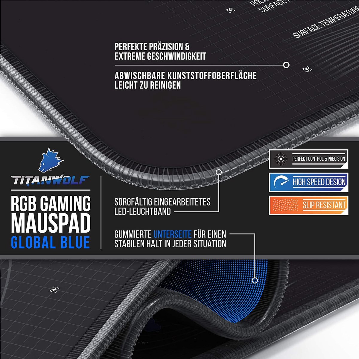Rgb Gaming muismat - 800x300 mm - Xxl muismat - Led Multi Color - 7